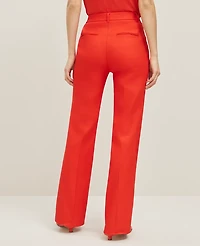 Ann Taylor The Trouser Pant Linen Blend — Curvy Fit Fiery Red Women's