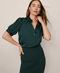 Ann Taylor Satin Blouse Women's