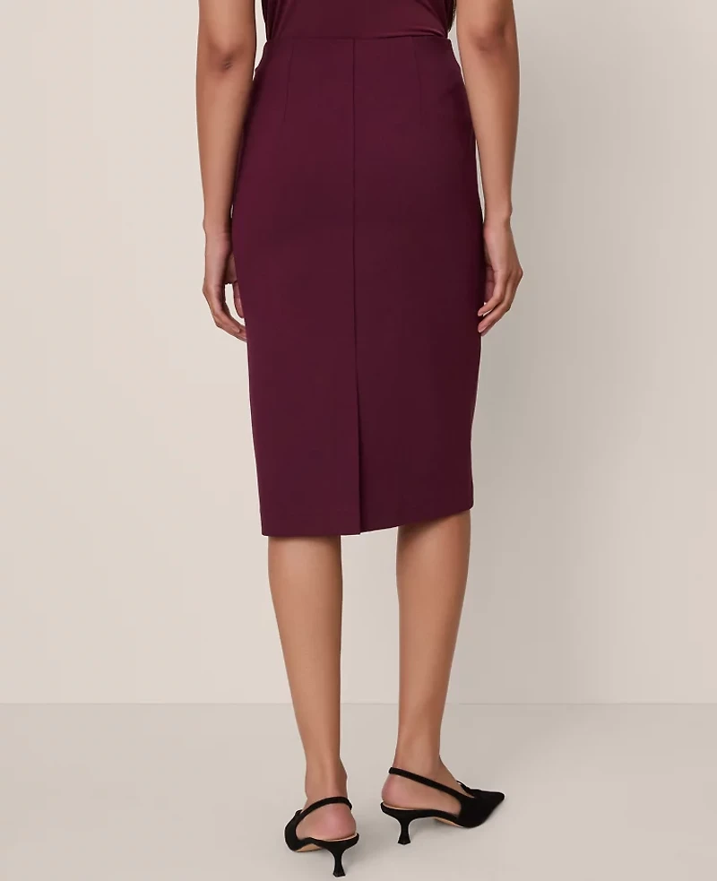 Ann Taylor Ponte Pencil Skirt Size Large Poised Plum Women's