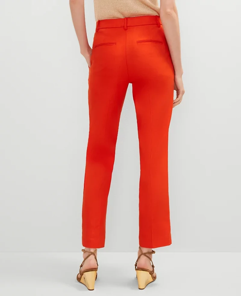 Ann Taylor The Eva Ankle Pant Linen Blend Red Women's