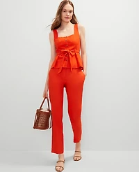 Ann Taylor The Eva Ankle Pant Linen Blend Red Women's