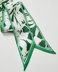 Ann Taylor Skinny Silk Scarf Leafy Green Women's