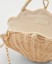 Ann Taylor Wicker Shell Clutch Bag Natural Women's