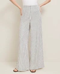 Ann Taylor The Side-Zip Wide-Leg Pant in Twill Size 6 White Women's