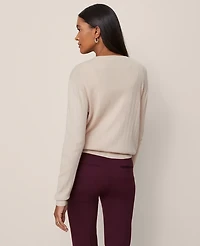 Ann Taylor Petite Ribbed Wedge Cardigan Pale Sandalwood Women's