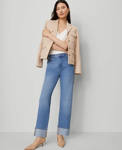 Ann Taylor The Boyfriend Jean Medium Vintage Indigo Wash Women's