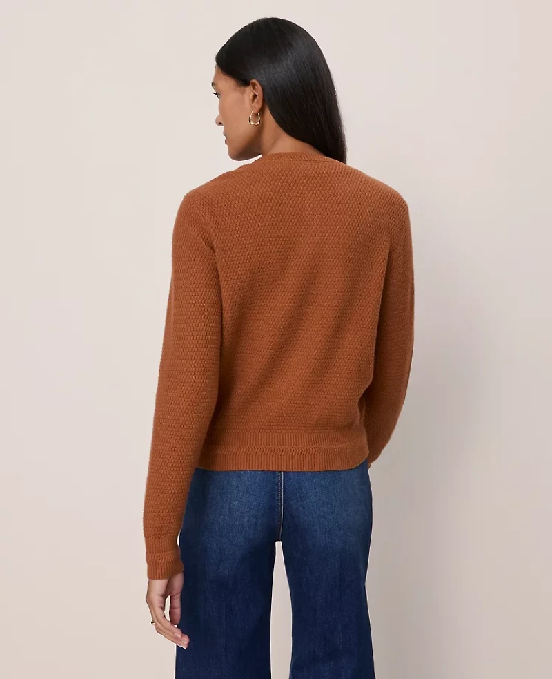 Ann Taylor Petite Textured Cardigan Size XS Spiced Cider Women's