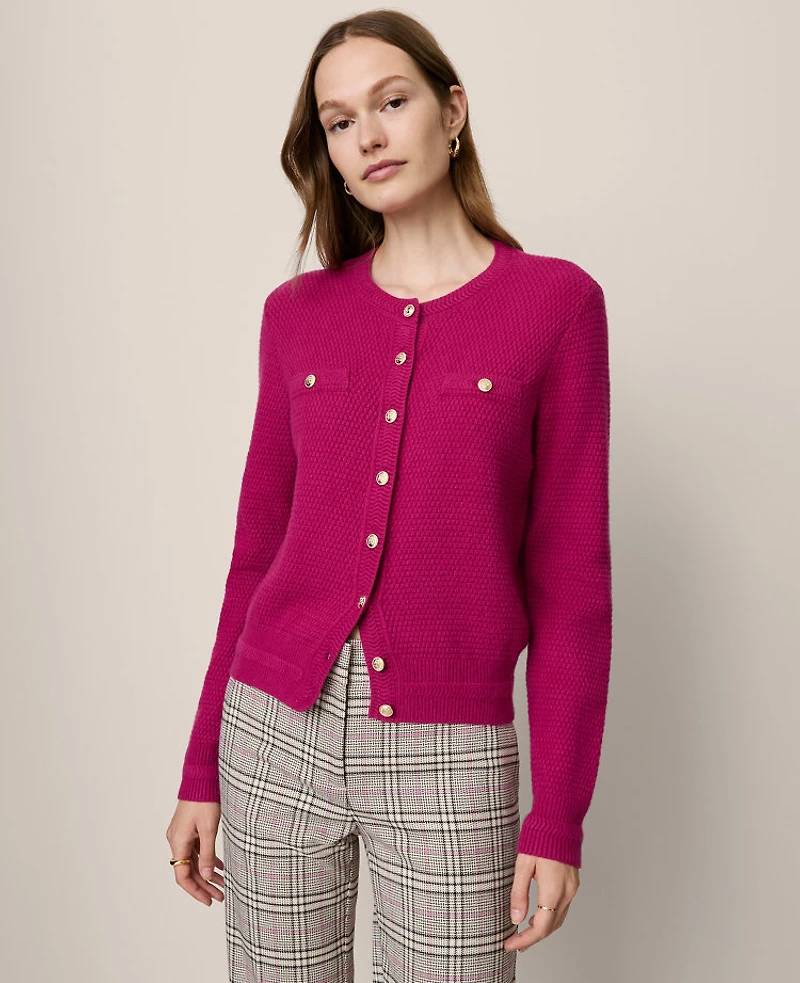 Ann Taylor Petite Textured Cardigan Women's
