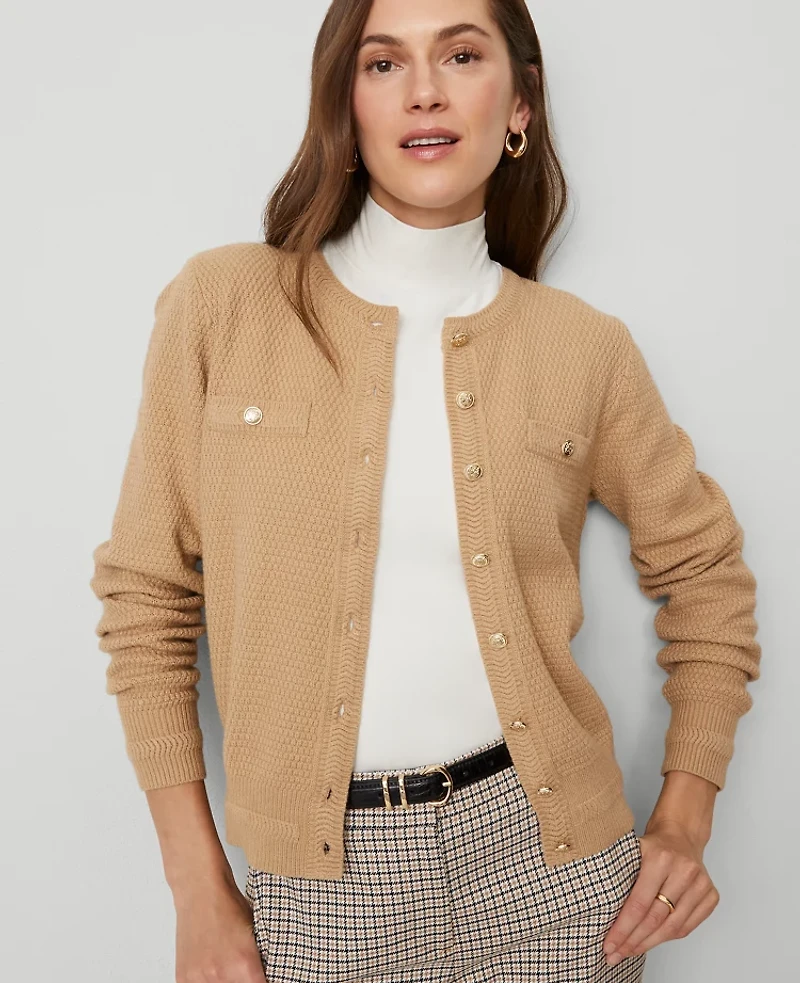 Ann Taylor Petite Textured Cardigan Women's