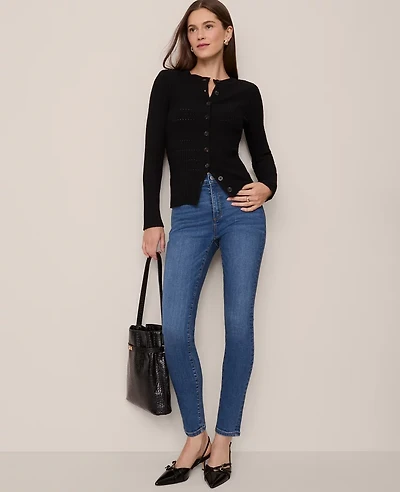 Ann Taylor Mid Rise Skinny Jeans Classic Wash Women's