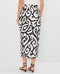Ann Taylor Petite Ikat Sarong Pencil Skirt Black Women's