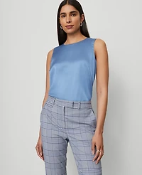 Ann Taylor Crew Neck Shell Top Size Medium Cool Cascades Women's