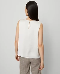 Ann Taylor Crew Neck Shell Top Size Medium Winter White Women's