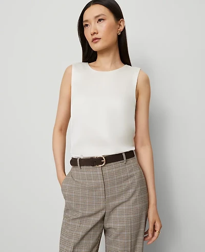 Ann Taylor Crew Neck Shell Top Size XS Winter White Women's