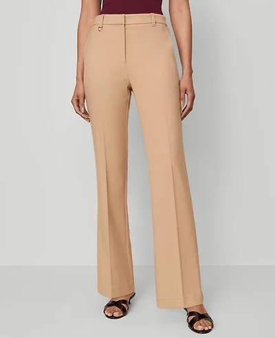 Ann Taylor The Petite Slim Flare Trouser Bi-Stretch - Curvy Fit Cafe Au Lait Women's