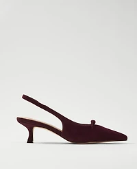 Ann Taylor Bow Suede Slingback Pump Women's