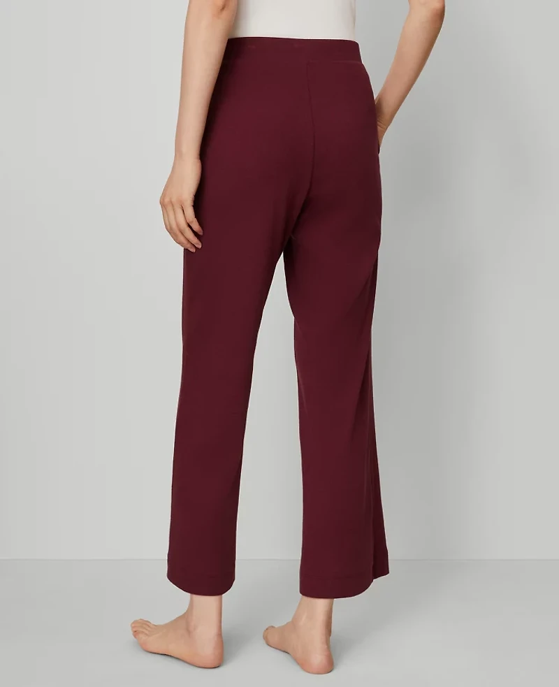 Ann Taylor Ribbed Wide-Leg Lounge Pants Windsor Wine Women's
