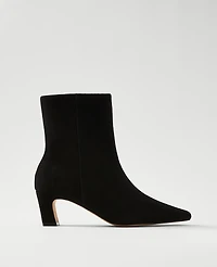 Ann Taylor Suede Skinny Heel Bootie Black Women's