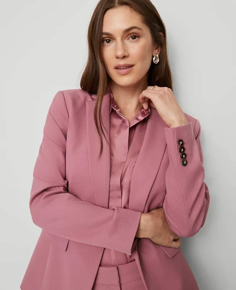 Ann Taylor The One-Button Blazer Smokey Rose Women's