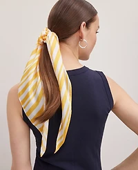 Ann Taylor Weekend Collection Striped Silk Scrunchie Mimosa Women's