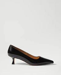Ann Taylor Patent Nip Toe Kitten Heel Pumps Black Women's