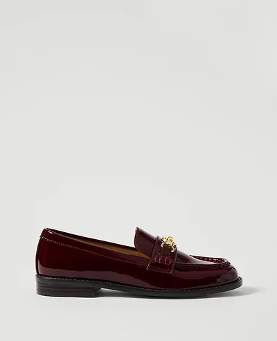Ann Taylor Horsebit Patent Loafer Dark Burgundy Women's