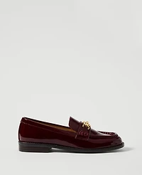 Ann Taylor Horsebit Patent Loafer Dark Burgundy Women's