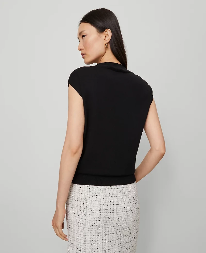 Ann Taylor Petite Refined Mock Neck Sweater Shell Top Women's