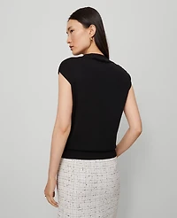 Ann Taylor Petite Refined Mock Neck Sweater Shell Top Women's