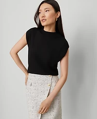 Ann Taylor Petite Refined Mock Neck Sweater Shell Top Women's