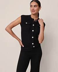 Ann Taylor Petite Bouclé Sweater Vest Women's