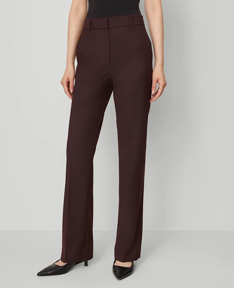 Ann Taylor The Petite High Rise Slim Trouser Pant Classic Burgundy Women's