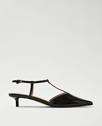 Ann Taylor Patent T-Strap Kitten Heel Pumps Women's