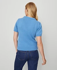 Ann Taylor Weekend Collection Chunky Wedge Sweater T-Shirt Songbird Blue Women's