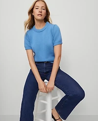 Ann Taylor Weekend Collection Chunky Wedge Sweater T-Shirt Songbird Blue Women's