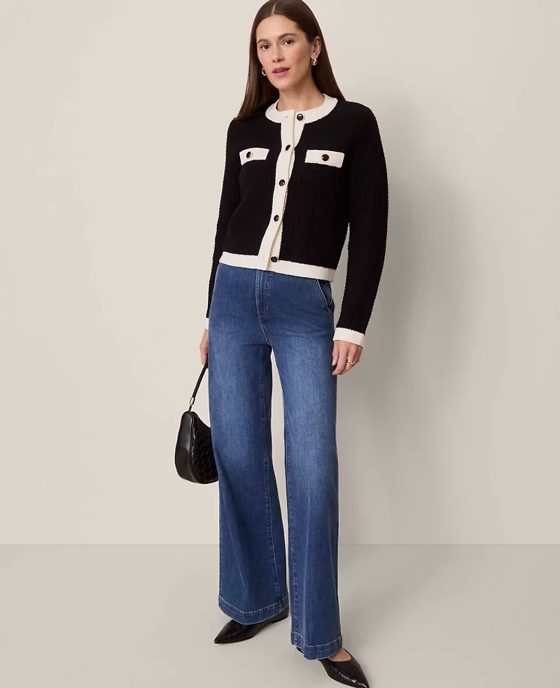 Ann Taylor The Trouser Jean Clean Dark Wash Women's