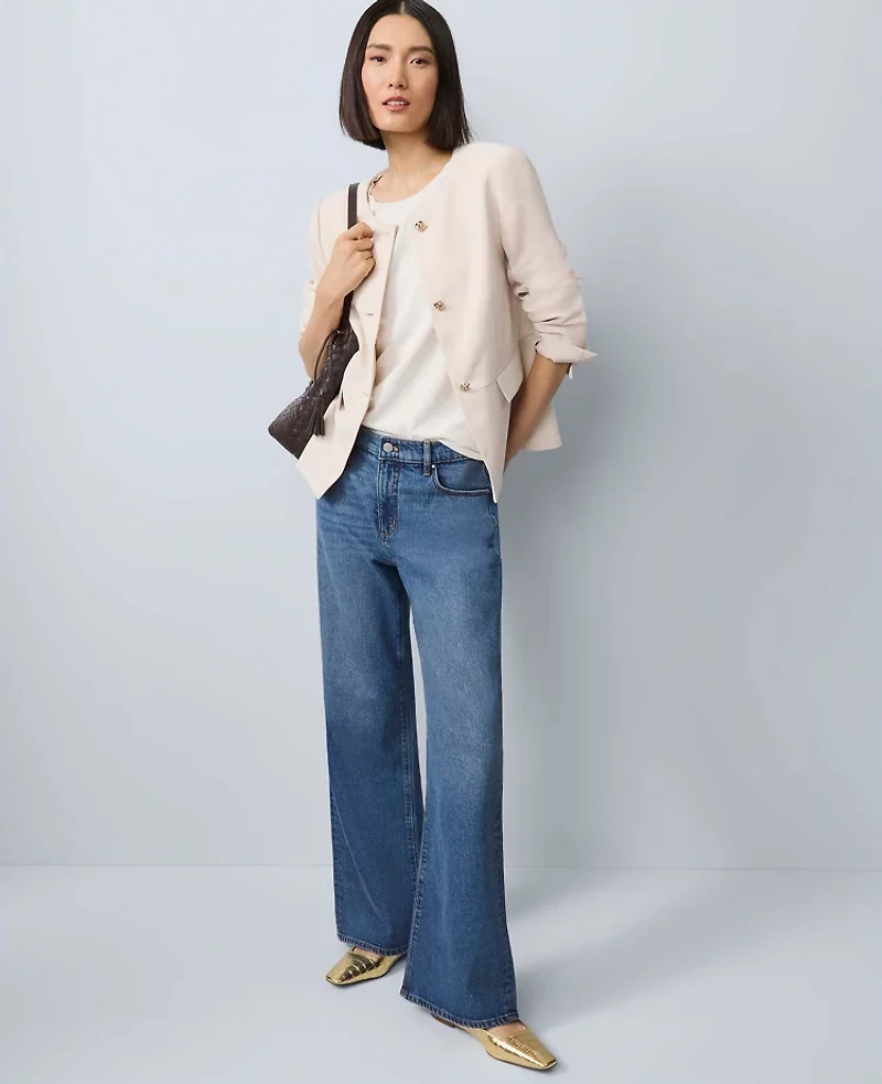 Ann Taylor The Trouser Jean Clean Dark Wash Women's