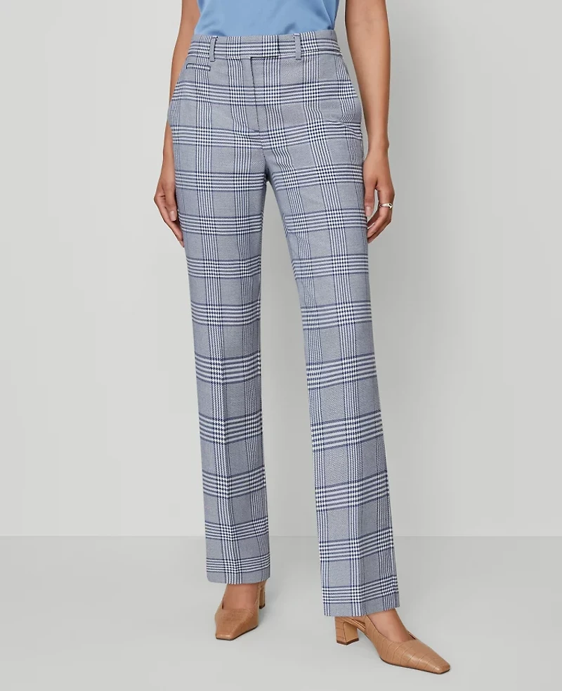 Ann Taylor The Bridgette Pant Plaid Faded Denim Women's