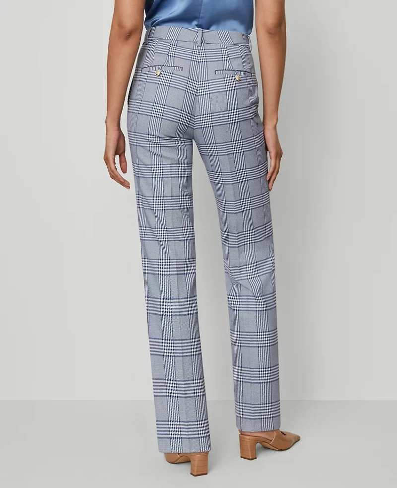 Ann Taylor The Bridgette Pant Plaid Faded Denim Women's