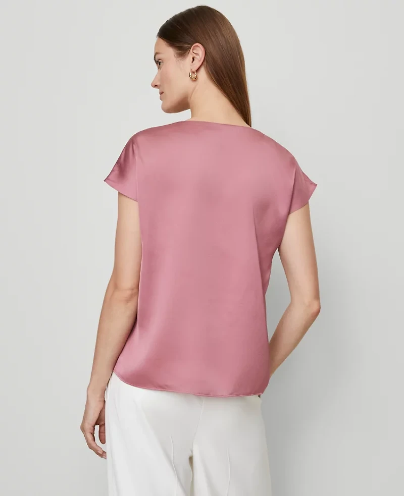 Ann Taylor Satin Cowl Neck Top Women's