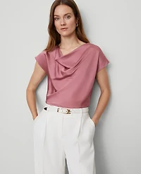 Ann Taylor Satin Cowl Neck Top Women's