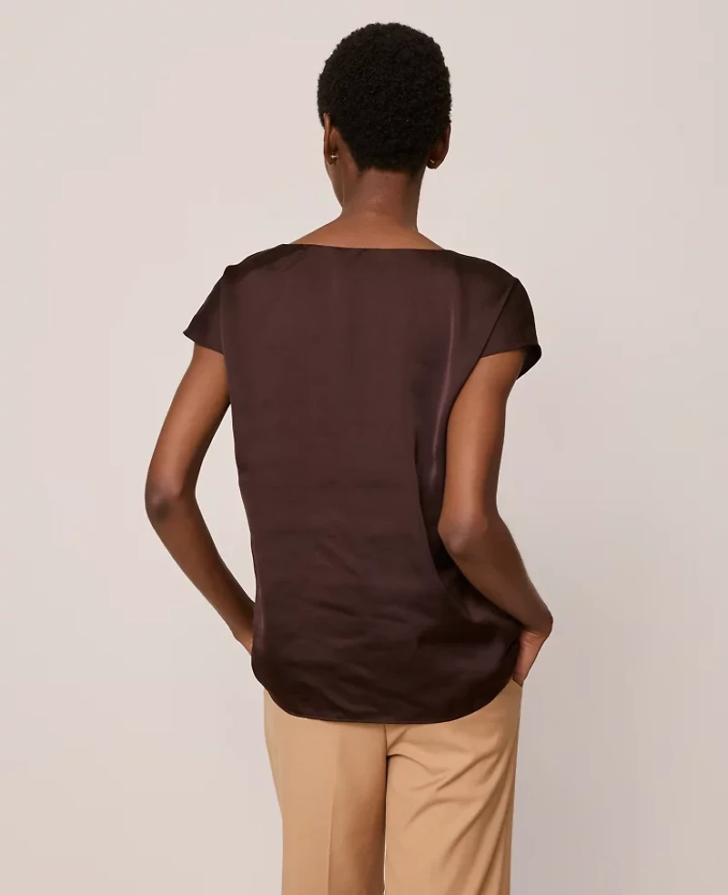 Ann Taylor Satin Cowl Neck Top Women's