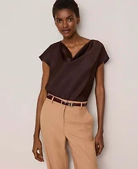 Ann Taylor Satin Cowl Neck Top Women's