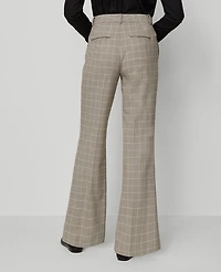 Ann Taylor The Flare Trouser Pant Plaid Copper/Cream Multi Women's