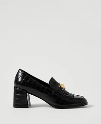 Ann Taylor Croco Kiltie Loafer Pump Black Women's