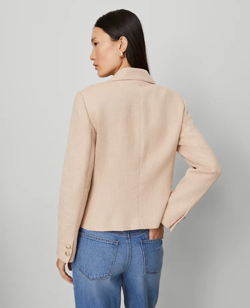 Ann Taylor The Petite Military Blazer Jacket Tweed Women's