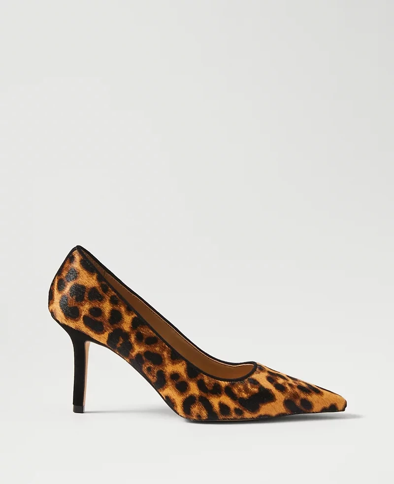 Ann Taylor Pointy Toe Haircalf Pumps Brown Multi Women's