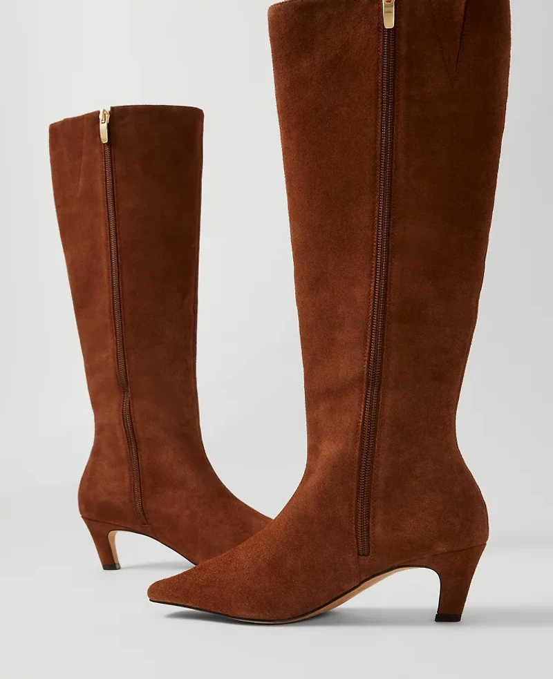 Ann Taylor Skinny Heel Suede Tall Boot Women's