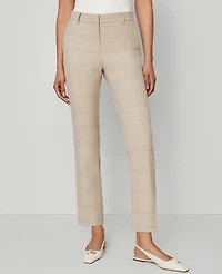 Ann Taylor The Petite Eva Ankle Pant Plaid Neutral Multi Women's