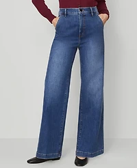 Ann Taylor The Petite Trouser Jean Clean Dark Wash Women's